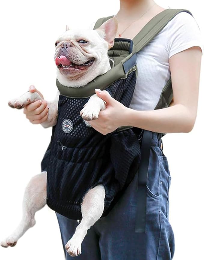 Dog Carrier Backpack, Pet Front Carrier Backpack Legs Out Dog Chest Carrier for Small Medium Dogs, Hands-Free Cat Backpack Carrier Dog Travel Backpack Airline Approved Hiking Bike Motorcycle