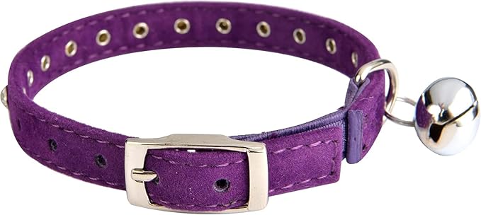 Rhinestone Cat Collar Breakaway with Bell, Diamond Cat Collar with Safety Buckle Quick Release for Girl Boy Small Kitten Pets Puppy,Cute Soft Cat Collars, Color Diamond Purple 8-10.5"