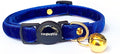 Safety Quick Release Cat Collars,Double Velvet with Bell Available in a Range Colors,Perfect for Your Kitty, Adjustable 20-30 cm (20-30cm, Navy Blue)