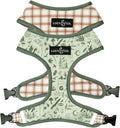 Lucy & Co. Cute Reversible Dog Harness Walking Halter - Best Designer Pet Harnesses for XS - XL Dogs - Padded Adjustable Vest for Easy Walking-Small-Green Outdoor Plaid