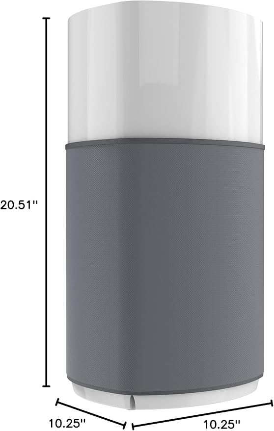 GermGuardian Airsafe+ XL Intelligent Air Purifier for Home, Wildfire Smoke, Pollen, Odors with HEPA Pure Filter, UV-C, Air Quality Indicator, for Large Rooms 1680 sq. ft, 20”, Gray/White, AC3200