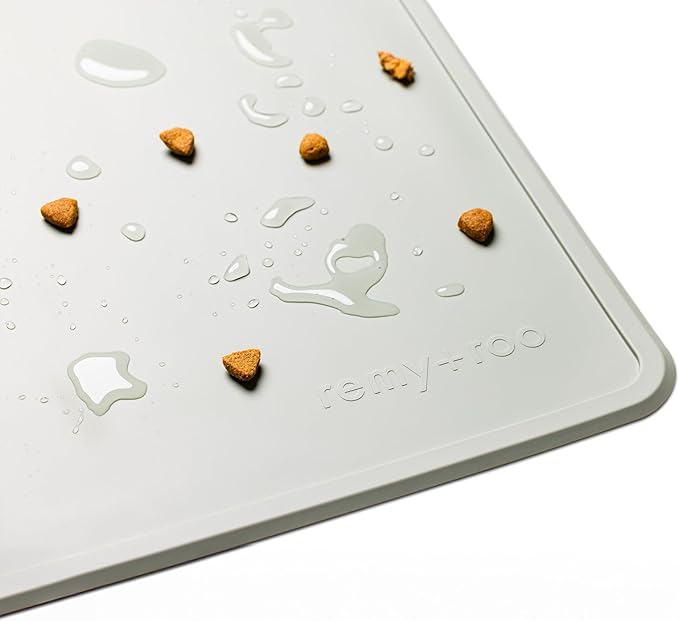 Remy+Roo Sage Silicone Dog Food Mat for Pet Bowl | 100% Waterproof | Non-Slip | Dishwasher Safe