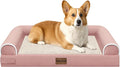 Medium Large Dog Bed Orthopedic Washable: Beds Bolster Medium Large Sized Dog Bed Egg Crate Foam Couch Sofa Waterproof with Removable Cover - Pink