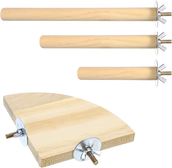 Bird Cage Sticks Wooden Parakeet Perches Cockatiel Cage Wooden Sticks Parrot Bird Stick for Cages Parrot Canary Budgie Canaries Conures Finches