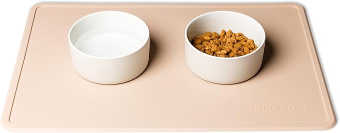 Remy+Roo Sand Silicone Dog Food Mat for Pet Bowl | 100% Waterproof | Non-Slip | Dishwasher Safe