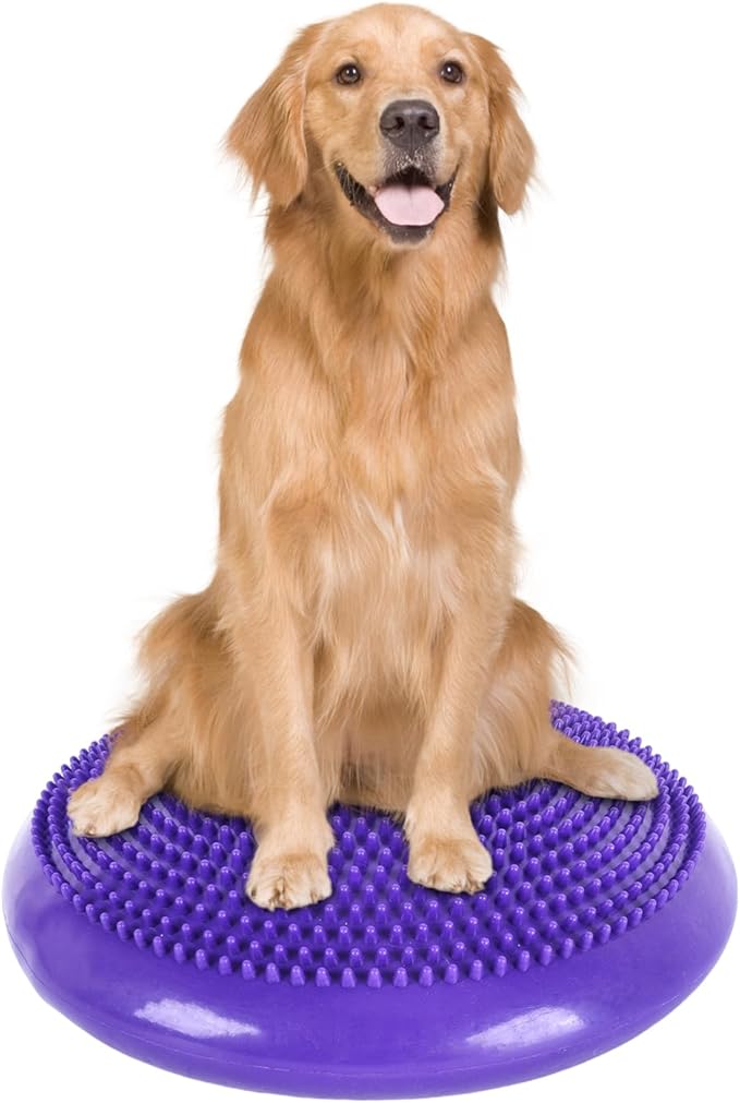 Dog Balance Disc 14", Dog Balance Equipment with Cushion and Pump, Pet Training Platform for Pet Rehabilitation Training, Strength Train Stability, Suitable for Small and Medium-Sized Pets