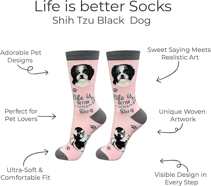 E&S Pets Pet Lover Socks - Dog & Cat Socks - Unisex Novelty Gifts