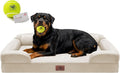Orthopedic Dog Bed for Extra Large Dogs, XXL Waterproof Egg Crate Memory Foam Pet Bed Bolsters with Removable Washable Cover & Non-Slip Bottom, Tennis Ball Toy, 45x35