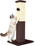 Cat Scratching Post, 32 Inch Cat Scratching Post for Large Cats, Cat Scratcher with Nature Sisal, Cat Scratch Post for Indoor Large Cats and Kitten, Brown