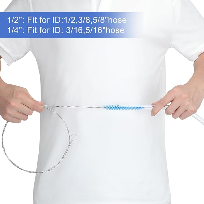40 Inches Brush Cleaner for Cleaning Straw, Kegerator, Feeding Tube, Siphon Hose, Sunroof Drain, Refrigerator Drain, 4PCS (Blue)
