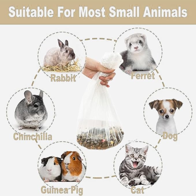 Disposable Rabbit Cage Liner Bag with Elastic,Portable Large Size Pet Litter Box Tidy Bags,Small Animal Universal Toilet Film for Bird Hamster Cat Hedgehog,50 Pieces