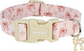 Pink Bow Dog Collar with Flower, Adjustable Cotton Puppy Collar, Cute Girl Boy Dog Collars for Small Medium Large Dogs, Ideal for Gifts,Pet Accessory,XS
