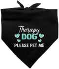 GRAPHICS & MORE Therapy Dog Please Pet Me with Hearts Dog Pet Bandana - Black