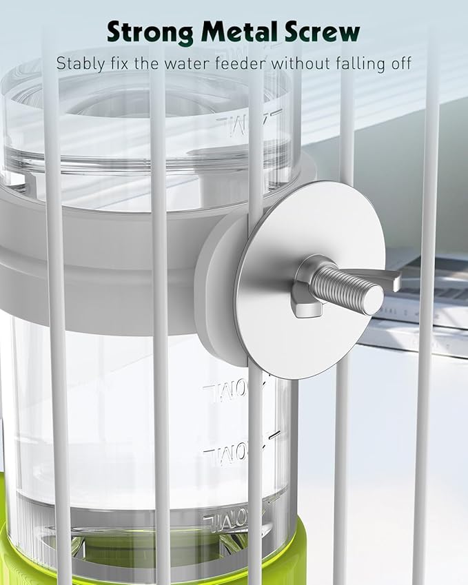 Pawfly Bird Water Dispenser, Automatic Water Feeder, Plastic Bird Cage Dispenser, Green Parrot Waterer for Parakeet Cockatiel Budgie Lovebirds (Not Fit for Food Feeding)