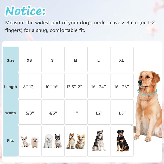 Cotton Collar for Dog，Soft Adjustable Dog Collars for Large Dogs, Cute Dog Collar with Blue & White Plaid for Small Medium Large Dogs, Perfect for Girl or Boy Dog Collars-L
