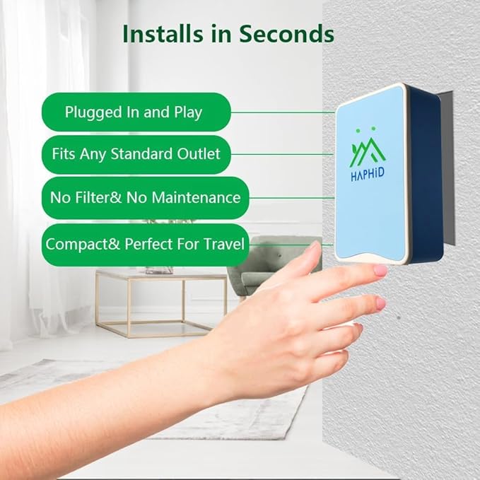 Ionizer Air Purifier, Plug In Air Purifier [Upgraded] with 80 Million Anions/Sec Ion Technology, Air Ionizer for Home to Purify: Pet Odor, Various Smell, Etc