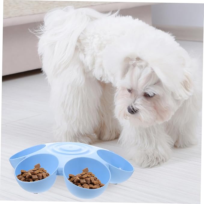Toyvian Multi-Grid Floral Pet Feeding Bowl for Cats and Dogs Versatile Food and Water Container for Kittens Sturdy Design Decorative Flower Shape for Home and Pet Stores