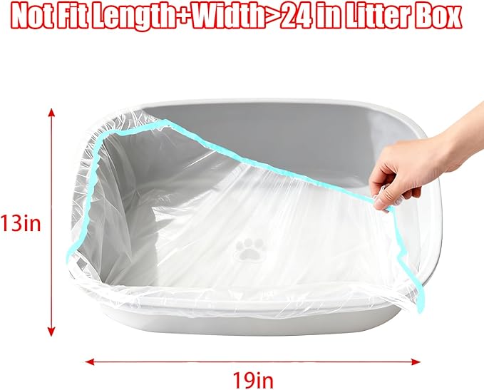 120 Pack Cat Litter Bags with Drawstring, Compatible with Litter-Robot 3/4 Heavy Duty Cat Litter Box Liners Waste Bags Replacement -25.2"x 15.7"
