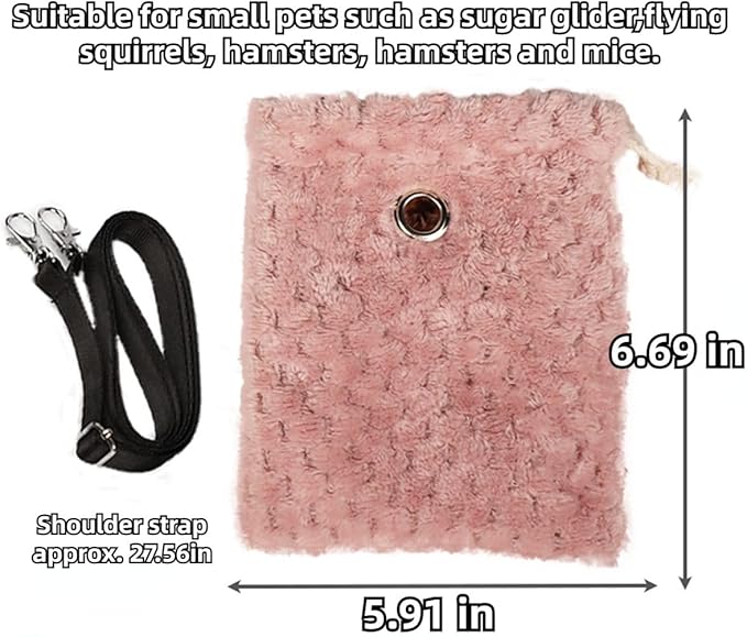 Sugar Glider Bonding Pouch - Soft Sleeping Pouch with Breathable Vent & Drawstring Portable Travel Bag Small Animal Carrier for Sugar Glider Squirrel Hamster Rats Hedgehog Bird Parrot (Grey)