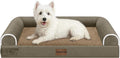 Medium Dog Bed Orthopedic Washable: Beds Bolster Medium Sized Dogs Bed Egg Crate Foam Couch Sofa Waterproof with Removable Cover - Brown