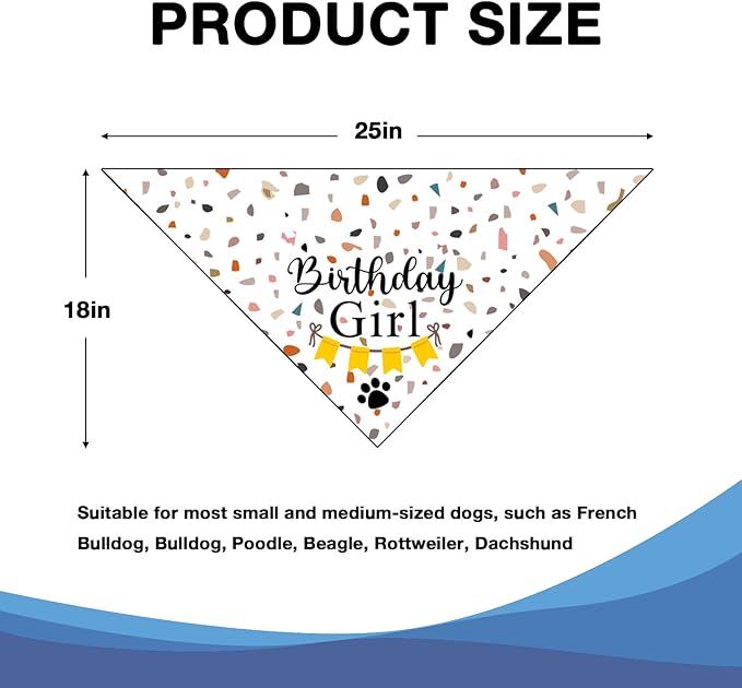 Dog Birthday Bandana Party Supplies Photo Prop Puppy Happy Birthday Dog Pet Scarf Accessories for Dog Lovers