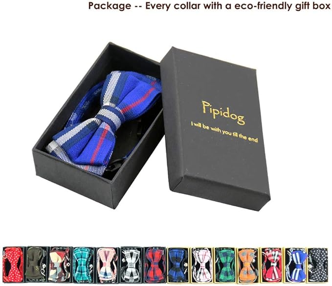 Cat Collar Breakaway with Bell and Bow Tie, Plaid Design Adjustable Safety Kitty Kitten Collars(6.8-10.8in) (Blue Plaid 1)