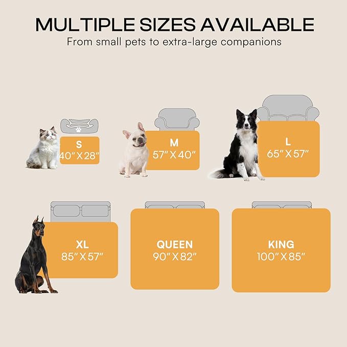 Luciphia Waterproof Pet Blanket, Liquid Pee Proof Dog Blanket for Sofa Bed Couch, Reversible Sherpa Fleece Furniture Protector Cover for Small Medium Large Dogs Cats, Dark Gray Queen Size（90" x 82"）