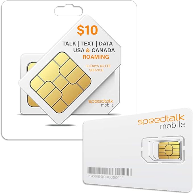 SpeedTalk SIM Card for GPS Trackers Pet Kids Senior Vehicle Car Activity 4G LTE Tracking Devices | 30 Days Wireless Plan | 3 in 1 Simcard - Standard Micro Nano | No Contract | USA Canada Mexico
