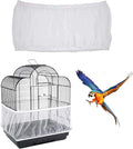 Bird Cage Cover, Breathable Nylon Mesh Seed Catcher Guard, Adjustable Elastic Skirt for Parrot, Budgie, Cockatiel, Prevents Mess, Fits Cage Circumference 55"-87" (140-220cm)