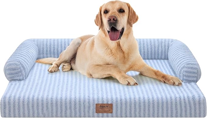 Large Dog Bed Orthopedic Washable Dog Beds Bolster - Medium Large Big Dogs - Memory Foam Dogs Couch Sofa - Waterproof with Removable Cover