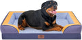 Comfort Expression Orthopedic Dog Bed for Extra Large Dogs 45x35 Inch, Waterproof Egg Crate Foam XL Pet Bed with Removable Bolsters, Dog Couch with Washable Cover & Non-Slip Bottom, Twilight Wave