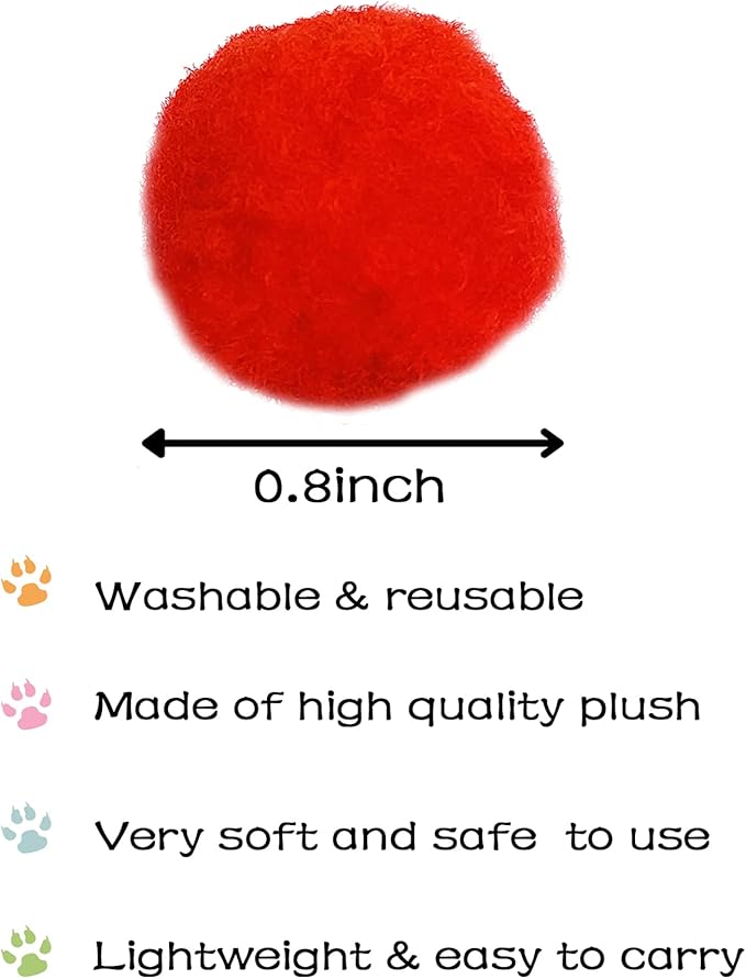 PET SHOW 100pcs 1.5"/3.8cm Cat Toy Balls Bulk Soft Kitten Pompon Toys Indoor Cats Interactive Playing Quiet Ball Cats Favorite Toy Assorted 10 Colors