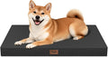 Outdoor Dog Bed for Medium Dogs, Waterproof Dog Crate Mat Orthopedic Egg Crate Foam Pet Bed with Washable Removable Oxford Cover, Black