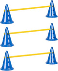 Navaris Dog Agility Equipment Set - Cone and Pole for Training and Exercise Jumps - Plastic Dog Agility Beginner Course - 6X Cones, 3X Poles