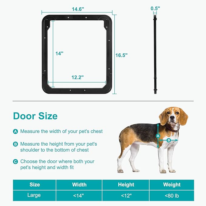 Ownpets Dog Screen Door, Inside Door Flap 12x14x0.4 Inch, Lockable Pet Screen Door, Magnetic Self-Closing Screen Door with Locking Function, Sturdy Screen Door for Dogs Cats