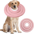 IDOMIK Dog Recovery Collar, Waterproof Soft Dog Cone After Surgery, Comfy Protective Elizabethan Collar Alternative for Dogs Cats, Adjustable Pet Neck Donut Cone Anti-Licking Biting Wounds,Pink,2XL