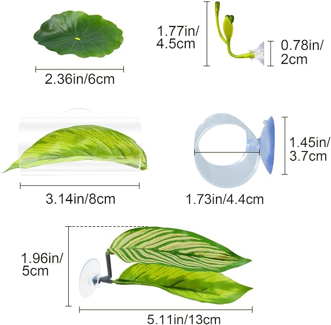 5PCS Betta Hammock & Fish Toys Set, Soft Aquarium Decor Plastic Plants that Won’t Damage Fishtail, Acrylic Tube Tunnel for Betta Fish Tank Decorations, Aquarium Hideout with Spare Suction Cups