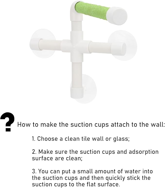 Hypeety Portable Suction Cup Bird Window and Shower Perch Toy for Bird Parrot Macaw Cockatoo African Greys Budgies Parakeet Bath Perch Toy