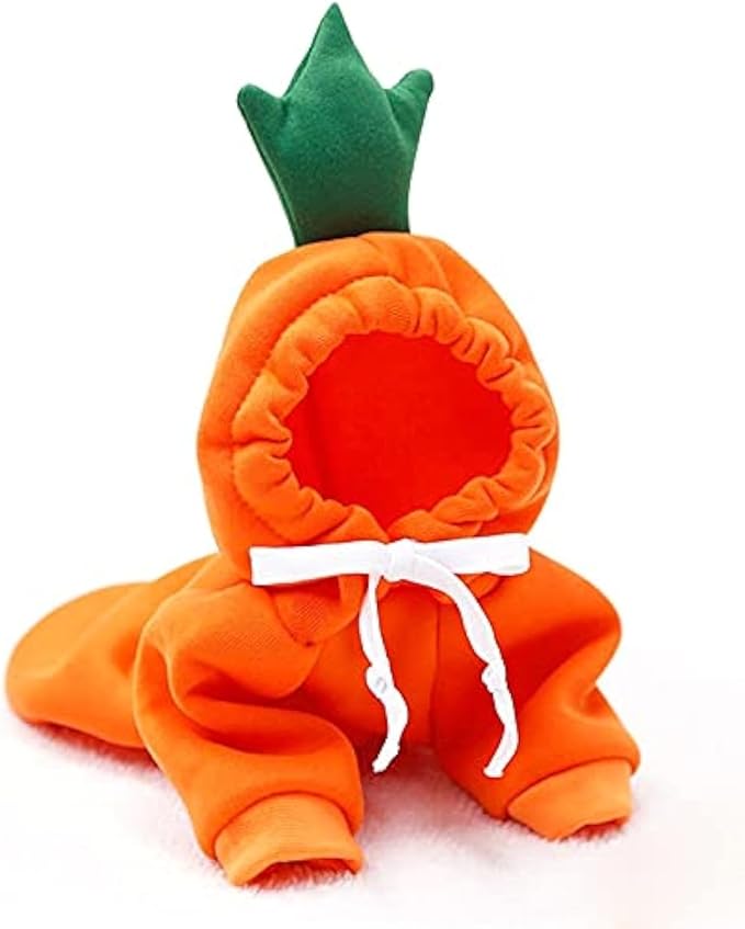 Warm Dog Winter Clothes Cute Fruit Dog Coat Hoodies Fleece Pet Dogs Costume Jacket for French Bulldog Chihuahua Ropa para Perro(Orange,XXL)