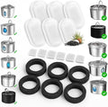 Fountain Filter Replacement Set – 18 Pack (6 Carbon Filters + 6 Pump Sponges + 6 Pre-Filters) – Compatible with Stainless Steel Cat & Dog Water Fountains – BPA-Free, Triple Filtration