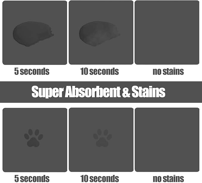 Large Pet Feeding Mat, 39.3" x 15.7" Absorbent Quick Dry Dog Mat for Food and Water Bowl, Non Skid Cat Bowl Mat, No Stains for Pet Water Dispenser Pet Supplies for Messy Drinkers