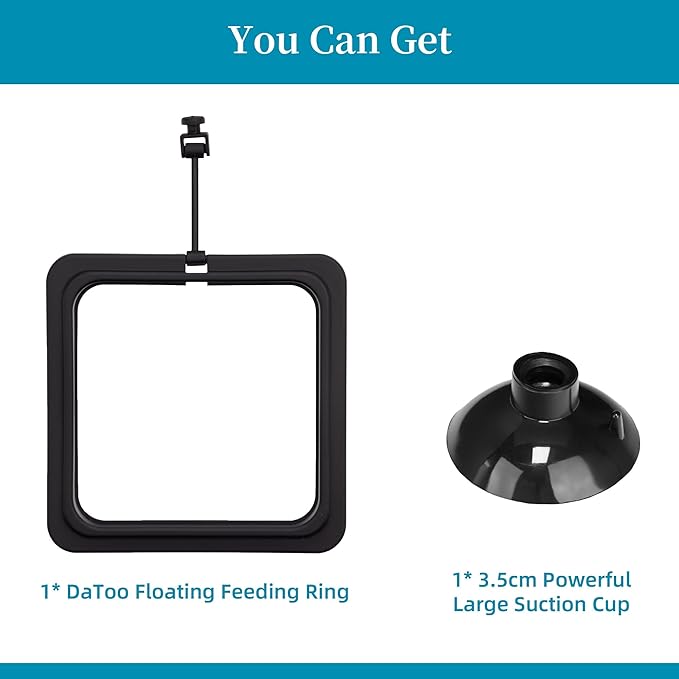 Fish Feeding Ring Aquarium Square Floating Food Feeder Circle with Strong Suction Cup Fish Tank Feeding Ring for Betta Goldfish Guppy