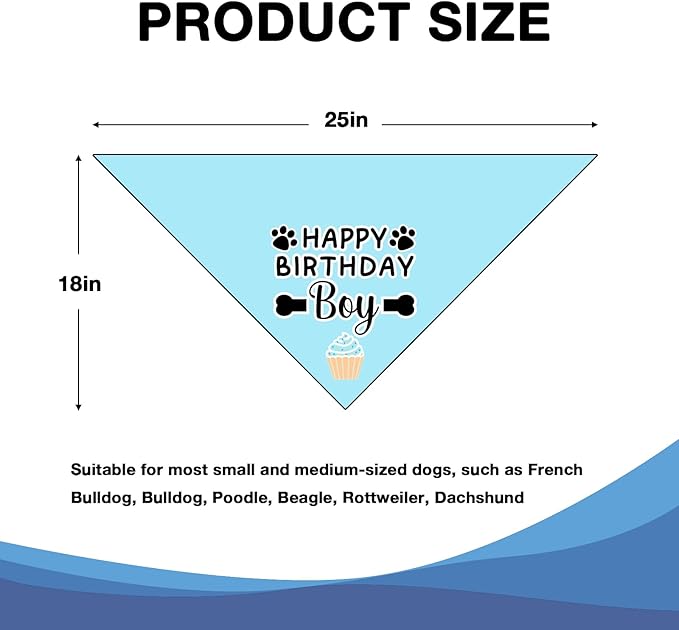Dog Birthday Bandana Boy Happy Birthday Gifts for Dogs Photo Prop Party Supplies Puppy Pet Scarf Accessories for Dog Lovers