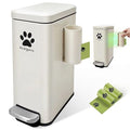 Dog Poop Trash Can Outside with Magnetic Bag Dispenser-Metal Dog Waste Container Odor Control- Rust Proof& Waterproof-Outdoor Waste Trash Can with Lid-Garbage Can&Foot Pedal-Pet Poop Bucket Soft Close