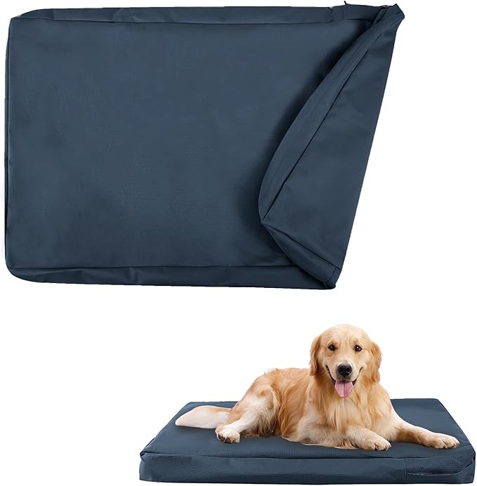 Waterproof Dog Bed Cover Replacement for 36 Inch Wire Crates, Heavy Duty Oxford Fabric Pet Bed Sleeve with Zipper, Washable & Durable Mattress Protector for Puppy,34" L x 22" W x 3.5" H(Cover Only)