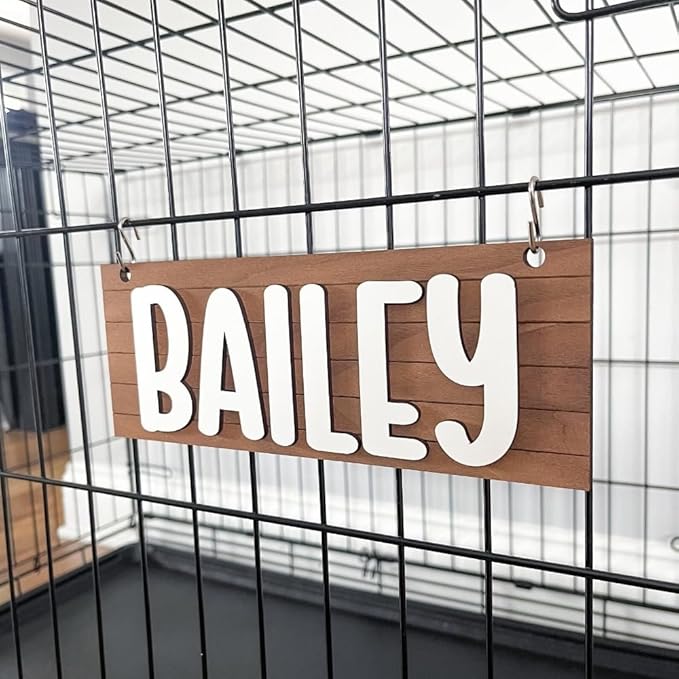 Personalized Crate Sign, Custom Dog Decor, Hanging Crate Sign,Personalized Pet Gift,Dog Name Plate,Gift for Dog Lover, (23.5x8.26cm/9.25x3.25in)
