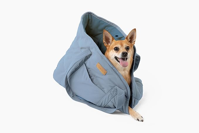 Plush Dog Purse Carrier for Small Dogs, Soft Dog Tote Bag with Safety Harness Clip, Cozy Pet Carrier for Dogs Under 15 lbs, Comfortable Dog Shoulder Carrier for Travel, Light Blue