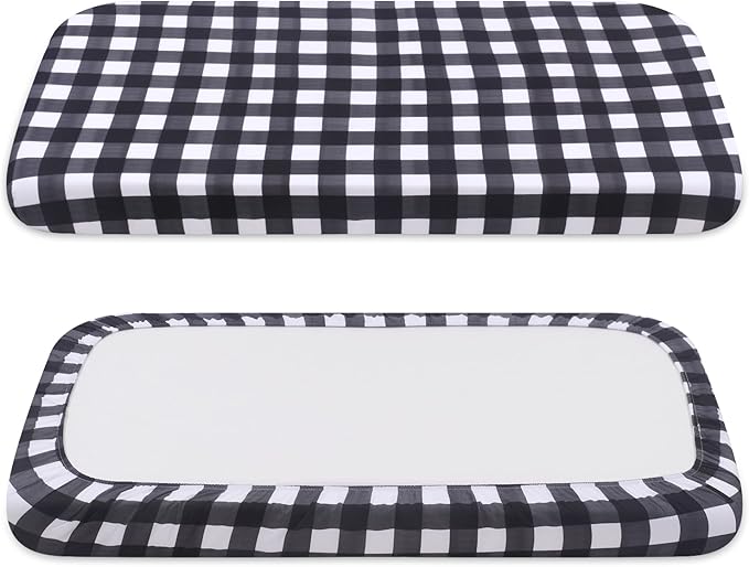 Replacement Dog Bed Covers Elastic Edged Washable Pet Bed Protector with Black Lattice Pattern Design for Medium & Large Pet Beds, Cover Only (Black Lattice, 52.0" L x 28.0" W x 5.0" Th)