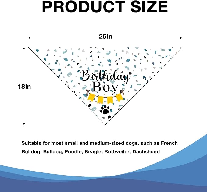 Dog Bandana for Birthday Party Supplies Puppy Pet Bandanas Boy Happy Birthday Dog Pet Scarf Accessories for Dogs Lovers