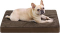 KSIIA Orthopedic Dog Bed Crate Waterproof Pet Mats for Small Dogs Deluxe Plush Washable Pet Bed with Egg Crate Foam & Removable Cover, 23 x 17 Inch, Brown